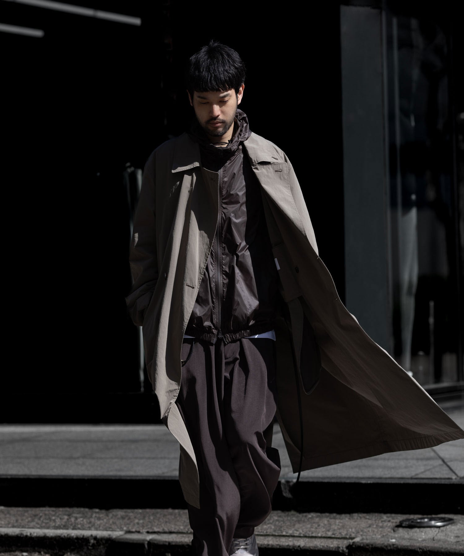 ssstein | EXTRA LIGHT NYLON SHIRRED ZIP HOOD JACKET – session