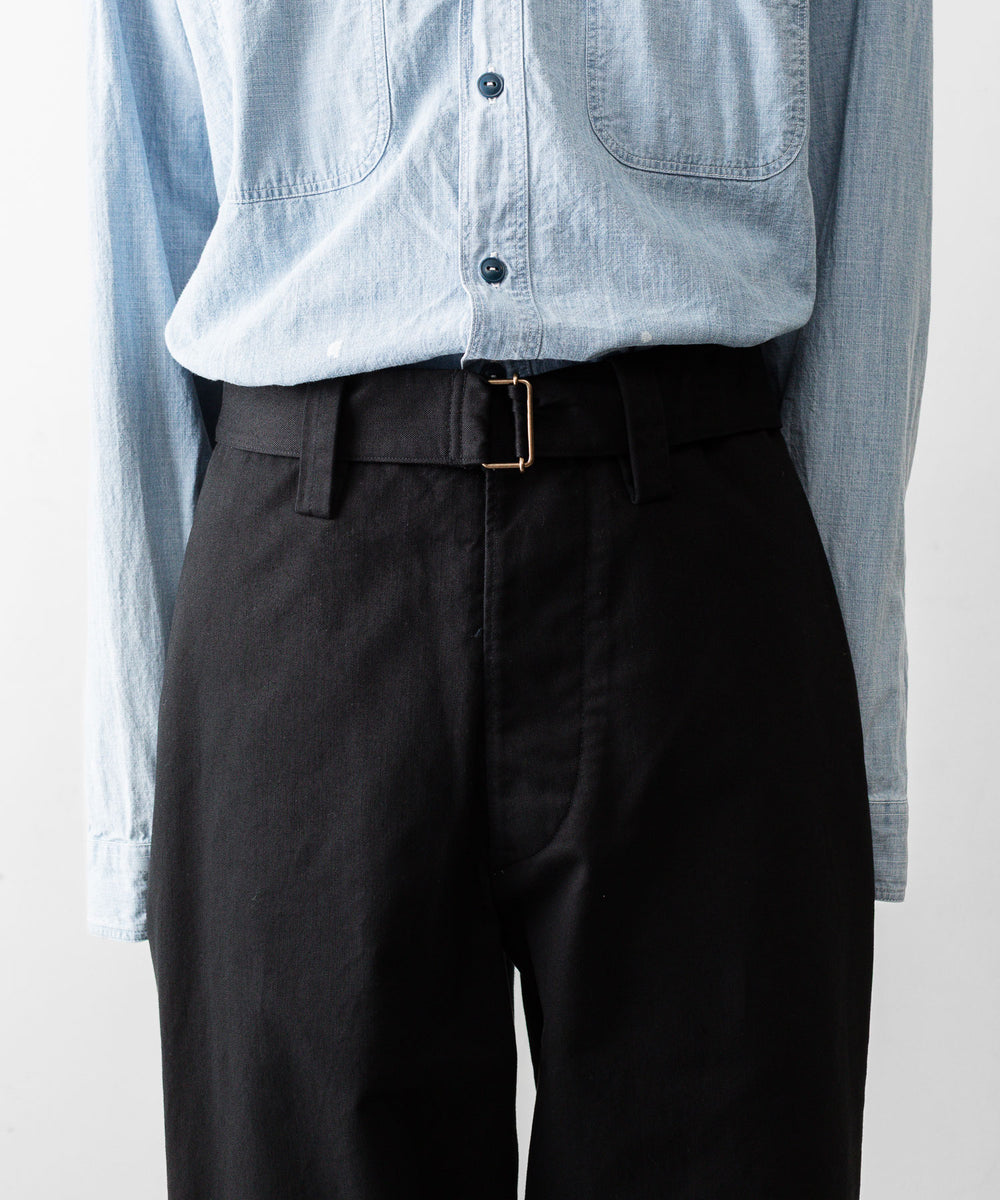 INTÉRIM/インテリム】 FABRIC WASHER CHINO BELTED FRENCH ARMY MIL