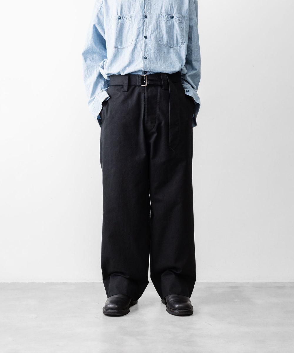 INTÉRIM/インテリム】 FABRIC WASHER CHINO BELTED FRENCH ARMY MIL