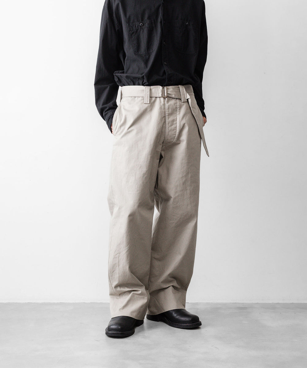INTÉRIM/インテリム】 FABRIC WASHER CHINO BELTED FRENCH ARMY MIL