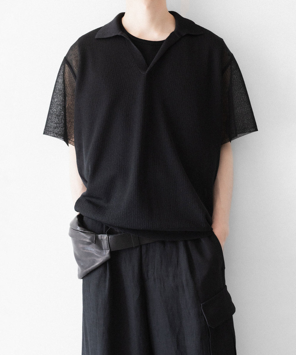 新品定価以下 stein PE/Ramie Knit S/S Skipper ssstein / シュタイン】PE/RAMIE KNIT SS SKIPPER - BLACK | 公式通販