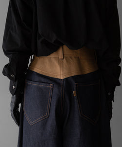 【 i'm here 】アイムヒアーのPaper Patch : DENIM WIDE PANTS "PAST" - NAVY公式通販サイトsession 福岡セレクトショップ