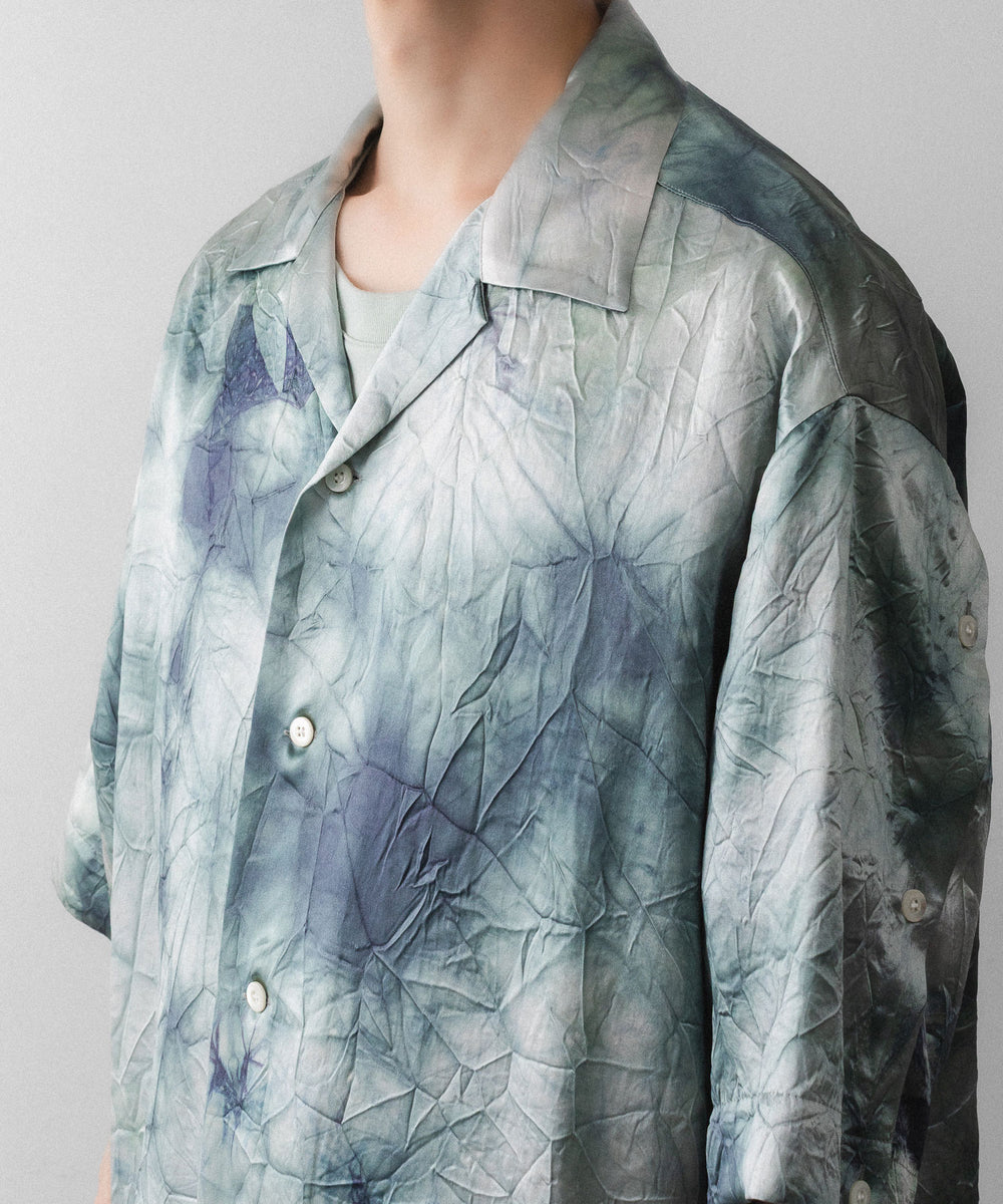 ujoh デザインシャツ　ほぼ未使用 UJOH】SLIT SLEEVE OPEN COLLAR SHIRT - LIGHT GRAY | 公式通販サイト