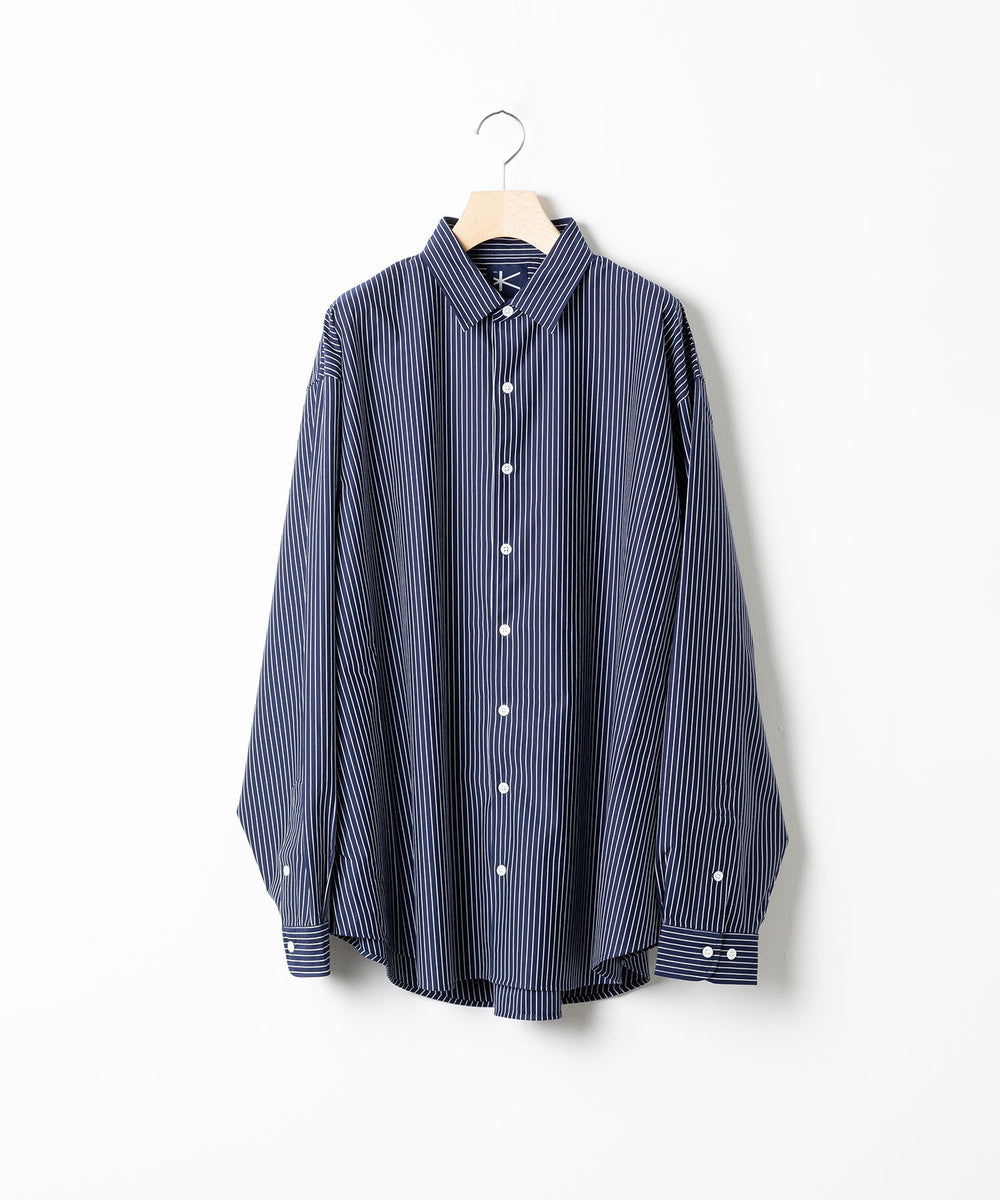 KANEMASA PHIL.】PENCIL STRIPE DRESS JERSEY SHIRT - NAVY SP | 公式
