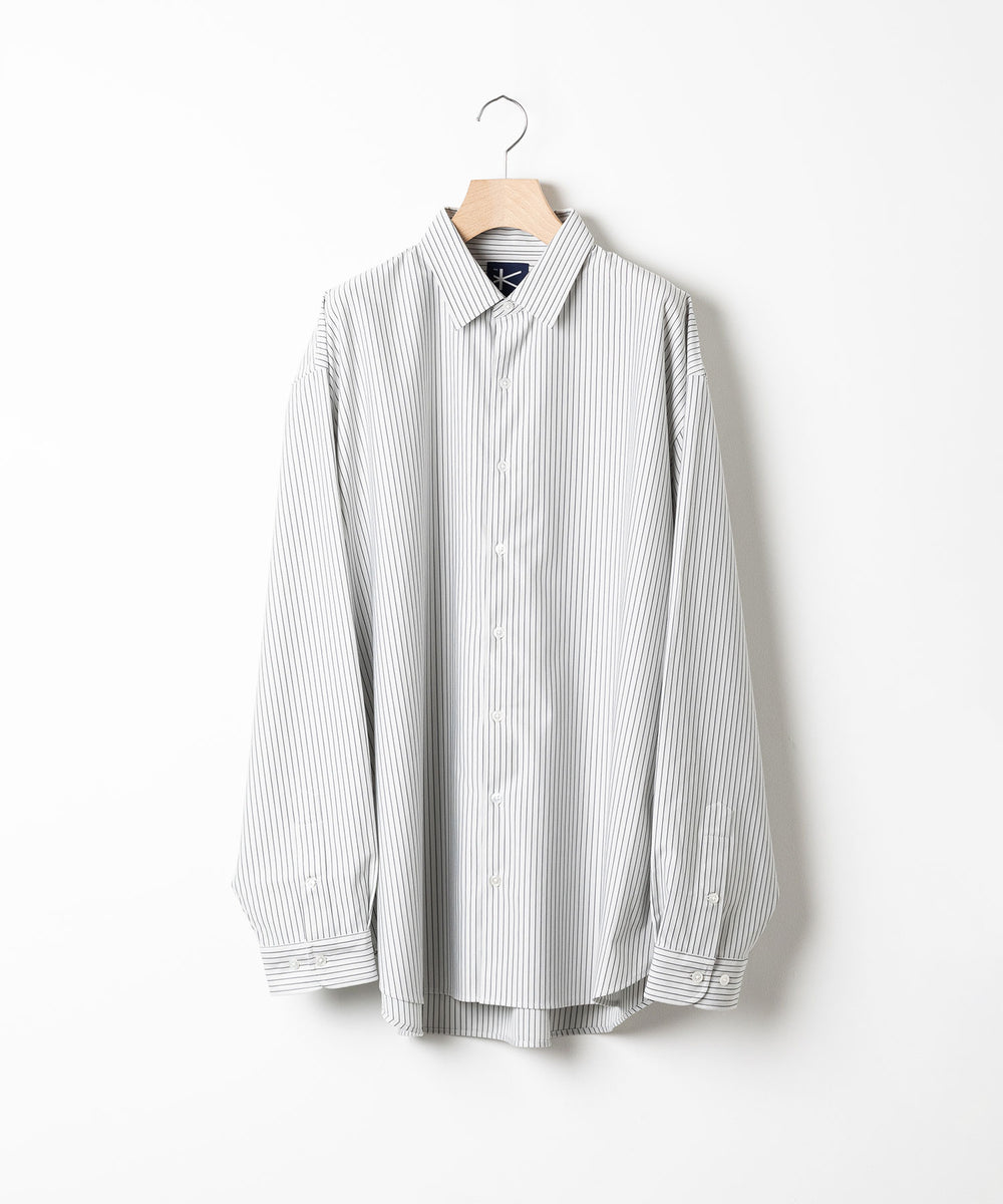 KANEMASA PHIL.】PENCIL STRIPE DRESS JERSEY SHIRT - GRAY SP | 公式