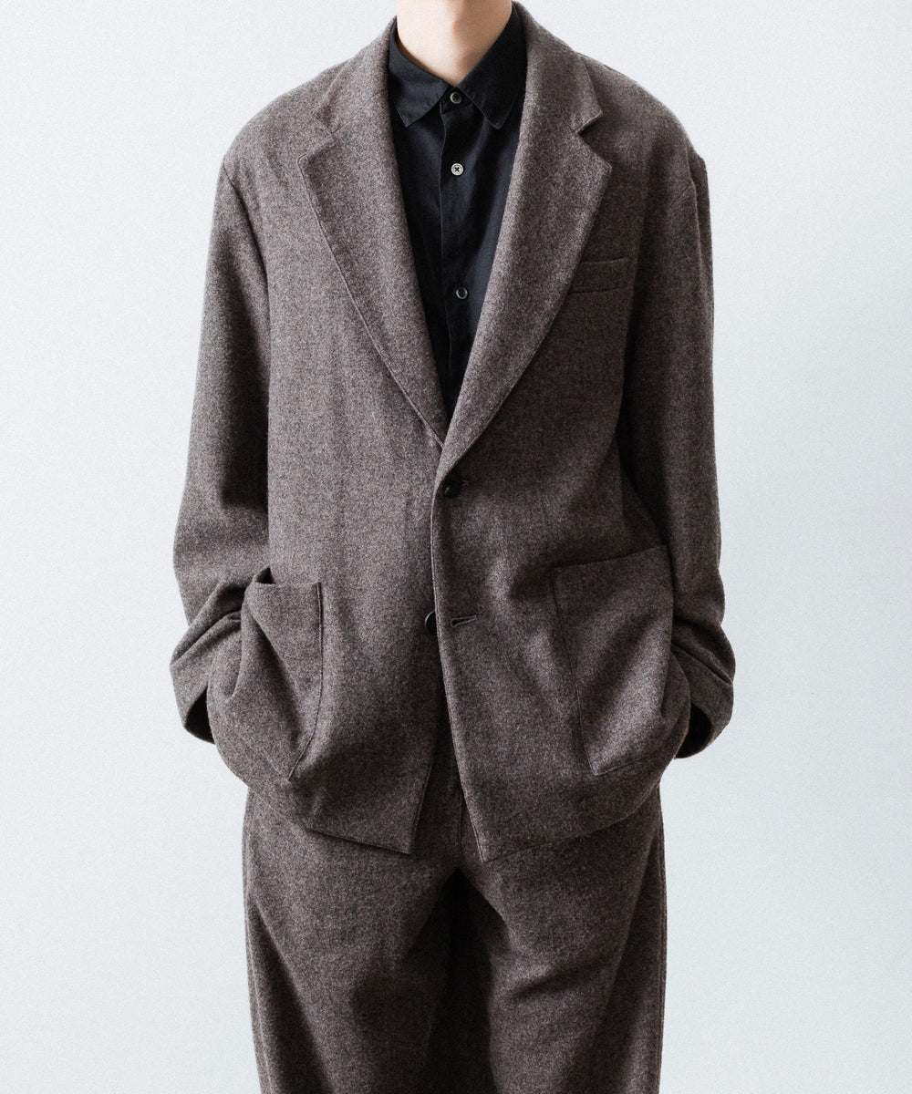 ssstein / シュタイン】WOOL/CASHMERE FLEECE SINGLE BREASTED JACKET