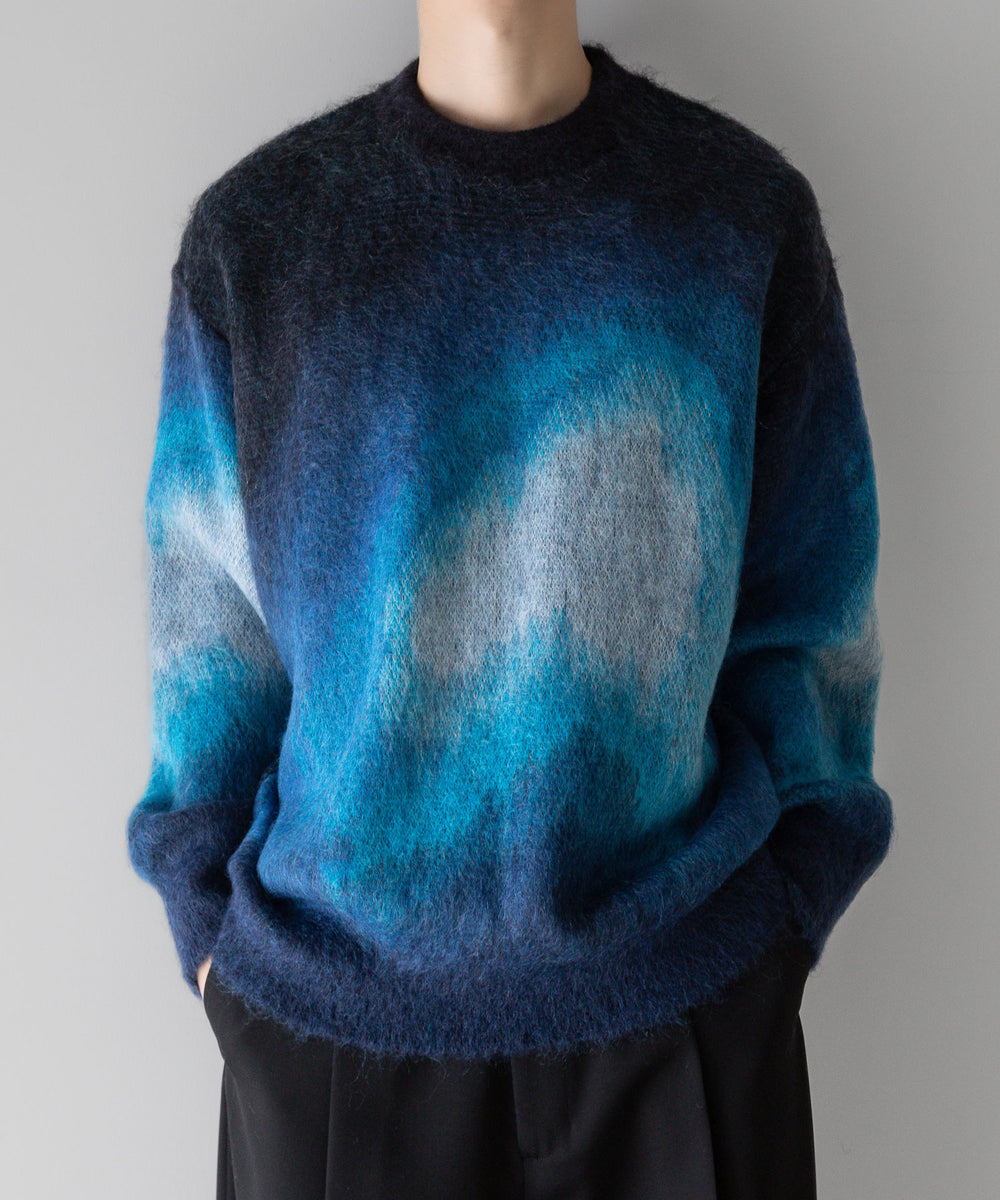 【stein / シュタイン】GRADATION MOHAIR KNIT LS - BLUE 