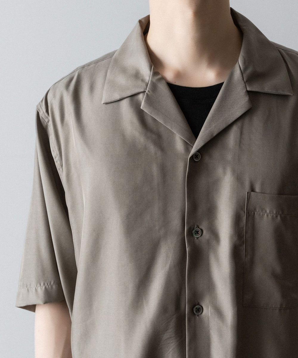 ssstein / シュタイン】CUPRO TWILL OVERSIZED OPEN COLLAR SS SHIRT