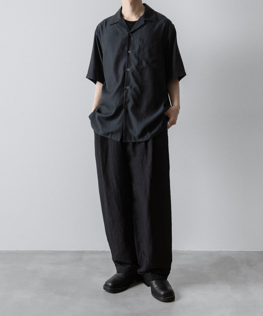 ssstein / シュタイン】CUPRO TWILL OVERSIZED OPEN COLLAR SS SHIRT