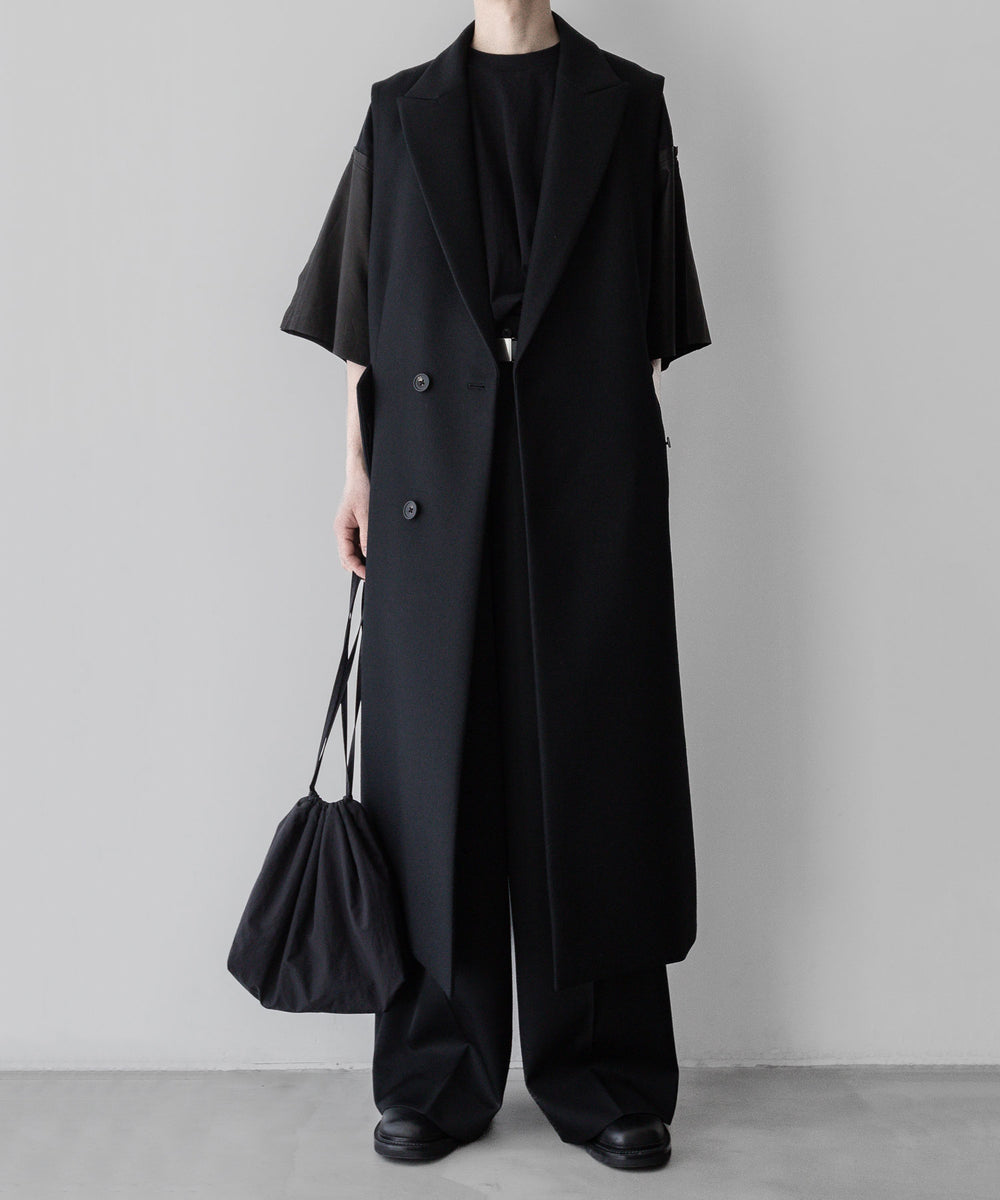 【stein / シュタイン】NO SLEEVE LONG COAT - BLACK (MELTON 