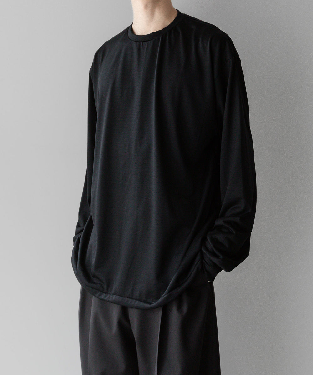 INTÉRIM/インテリム】EXTRA FINE MERINO WOOL L/S TEE - BLACK | 公式 