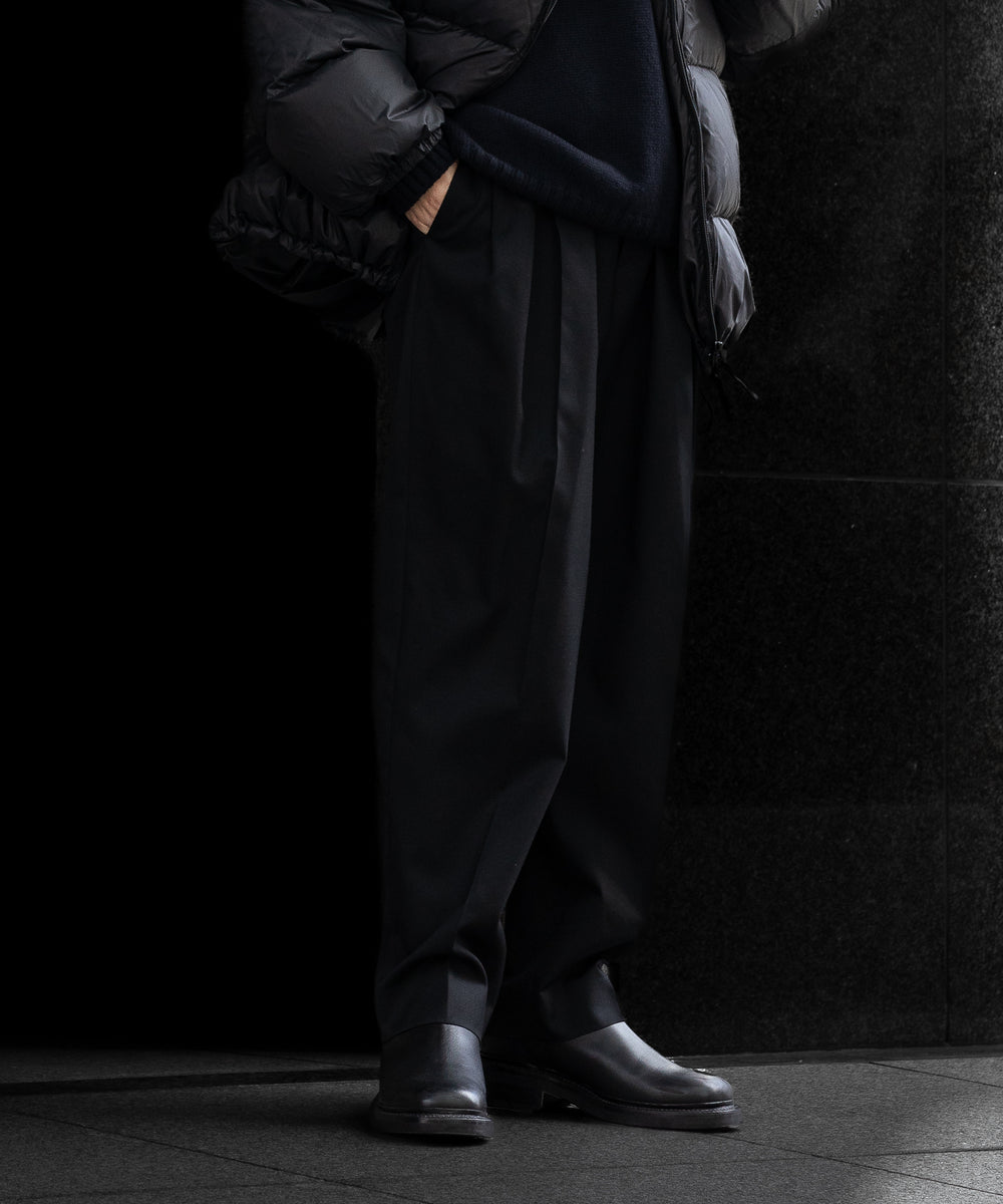 【stein / シュタイン】DOUBLE WIDE TROUSERS - BLACK | 公式