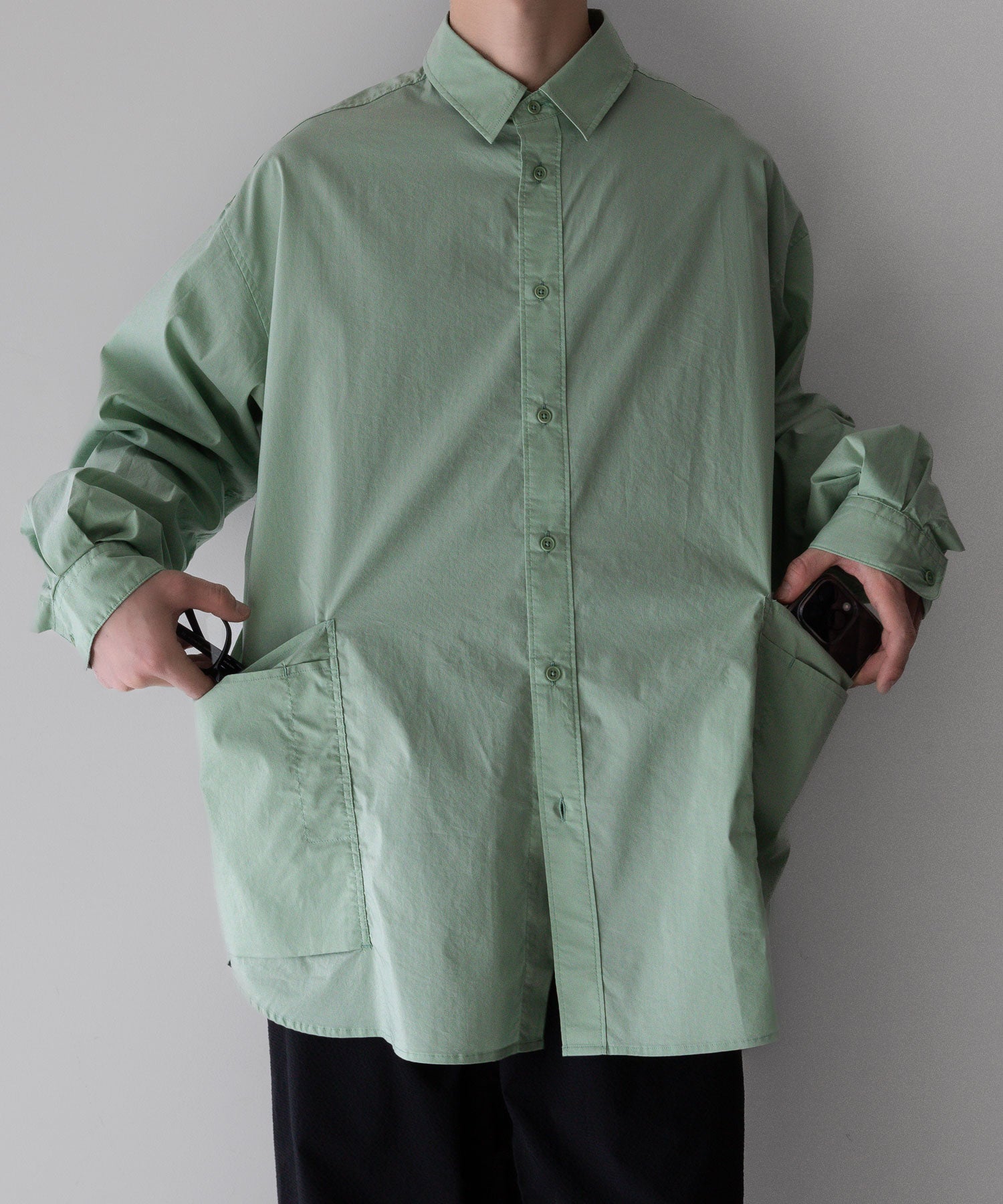 【NEITHERS】ネイダースのSleepwalker Apron L/S Shirt - LIGHT GREEN公式通販サイトsession福岡セレクトショップ