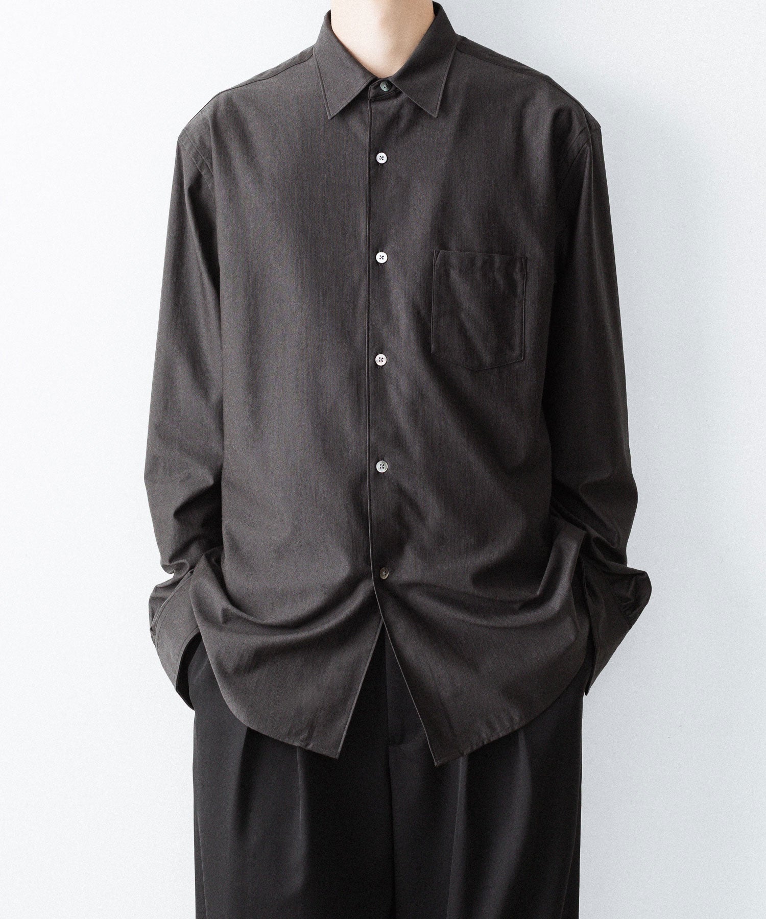 クラフト・布製品 Masami KANEMASA PHIL.】36G WOOL MODEST SHIRT - BLACK | 公式通販サイト
