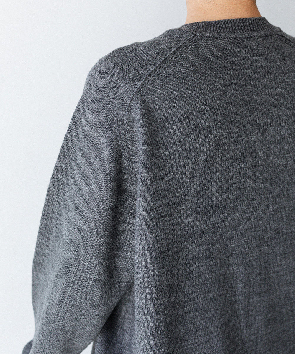 トップス 7GG CREW NECK KNIT UMEDA / ウメダ】7GG CREW NECK PULLOVER - GREY | 公式通販サイト