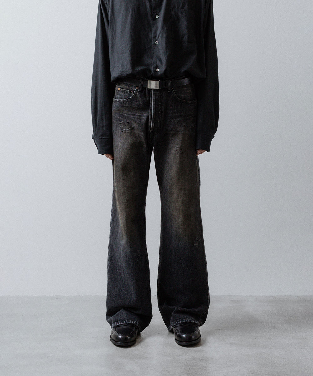ssstein DEFORMED FLARE VINTAGE JEANSブラック