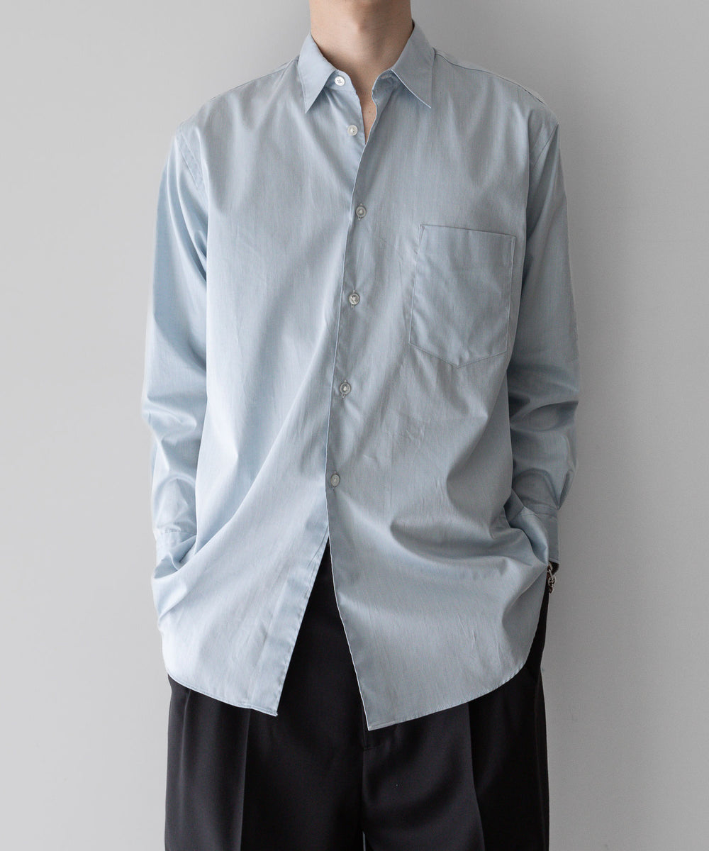 INTÉRIM/インテリム】200/2 SUPIMA TWILL REGULAR COLLAR SHIRT - L