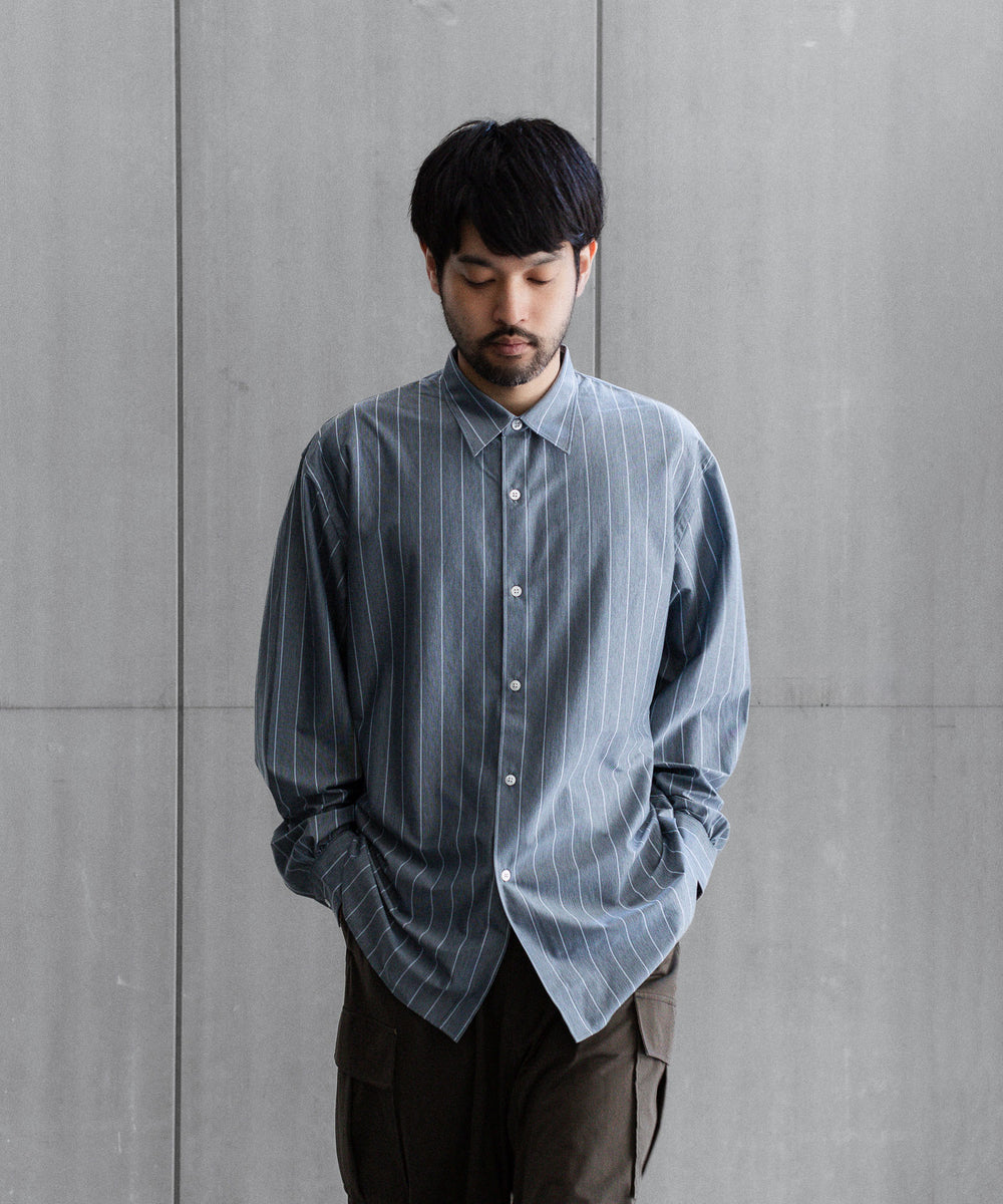 KANEMASA PHIL.】46G MODEST STRIPE SHIRT - BLUE | 公式通販サイト
