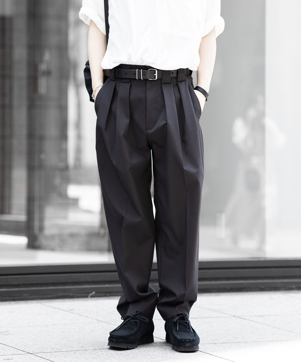 【stein / シュタイン】DOUBLE WIDE TROUSERS - DARK CHARCOAL | 公式通販サイト session(セッション)