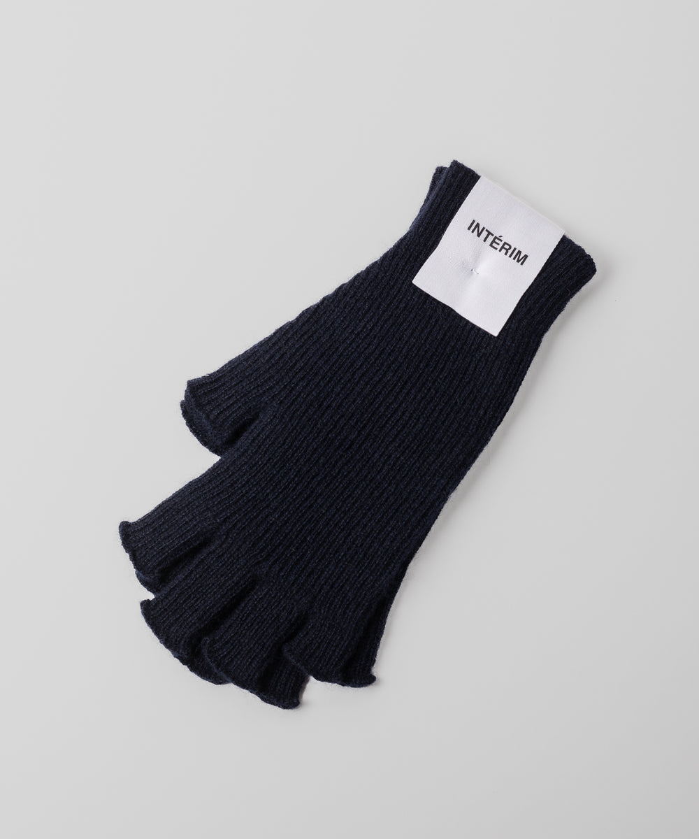 INTÉRIM/インテリム】CASHMERE FINGERLESS GLOVES - NAVY | 公式通販