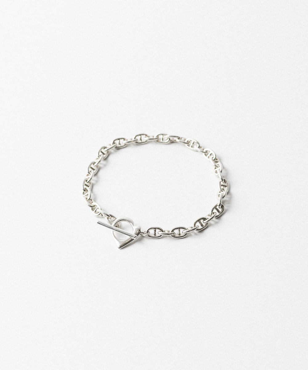 THE OBJECT/ザオブジェクト】KAI HEART CLASP BRACELET - SILVER