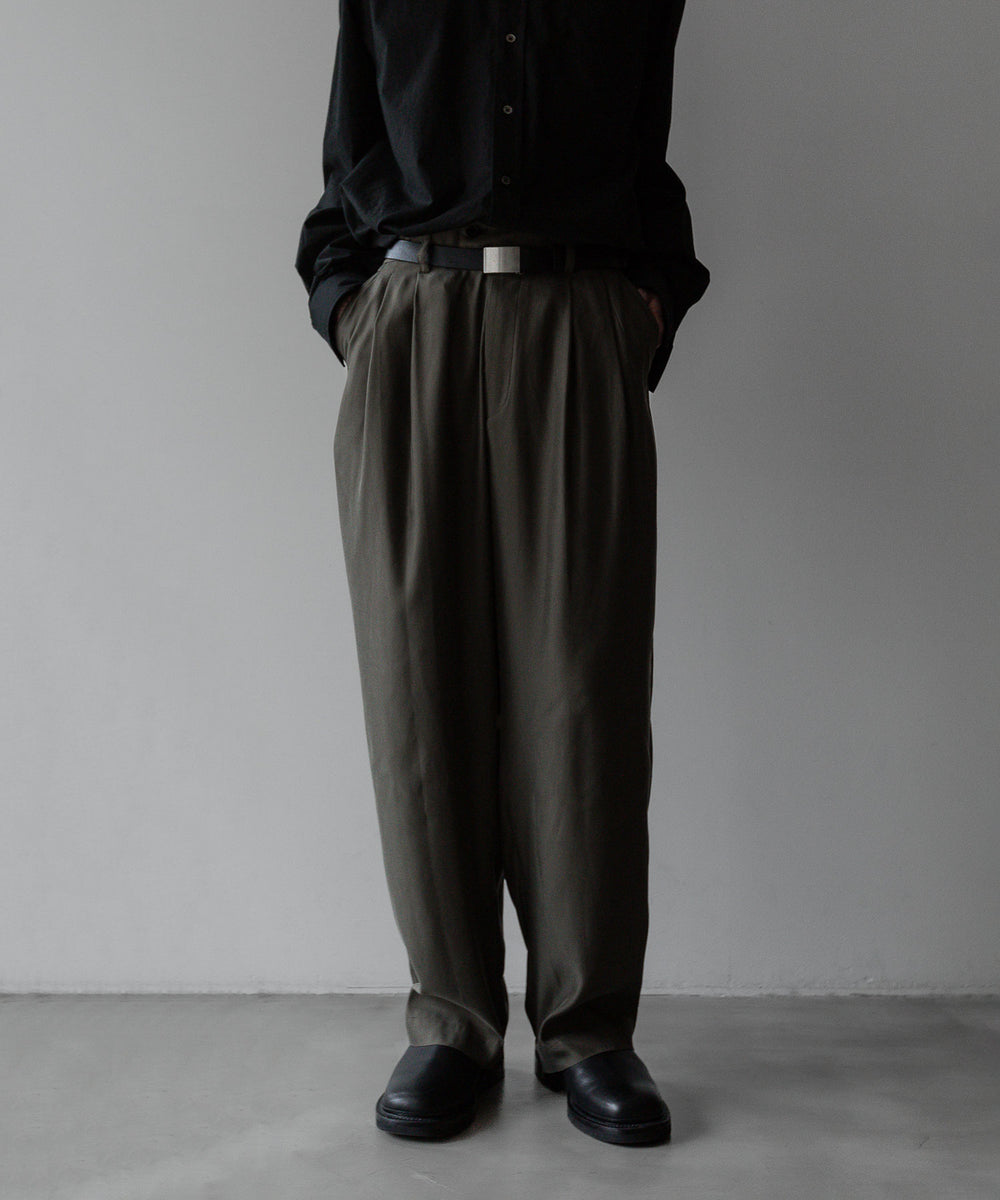 stein / シュタイン】CUPRO WIDE EASY TROUSERS - GREY KHAKI | 公式 ...