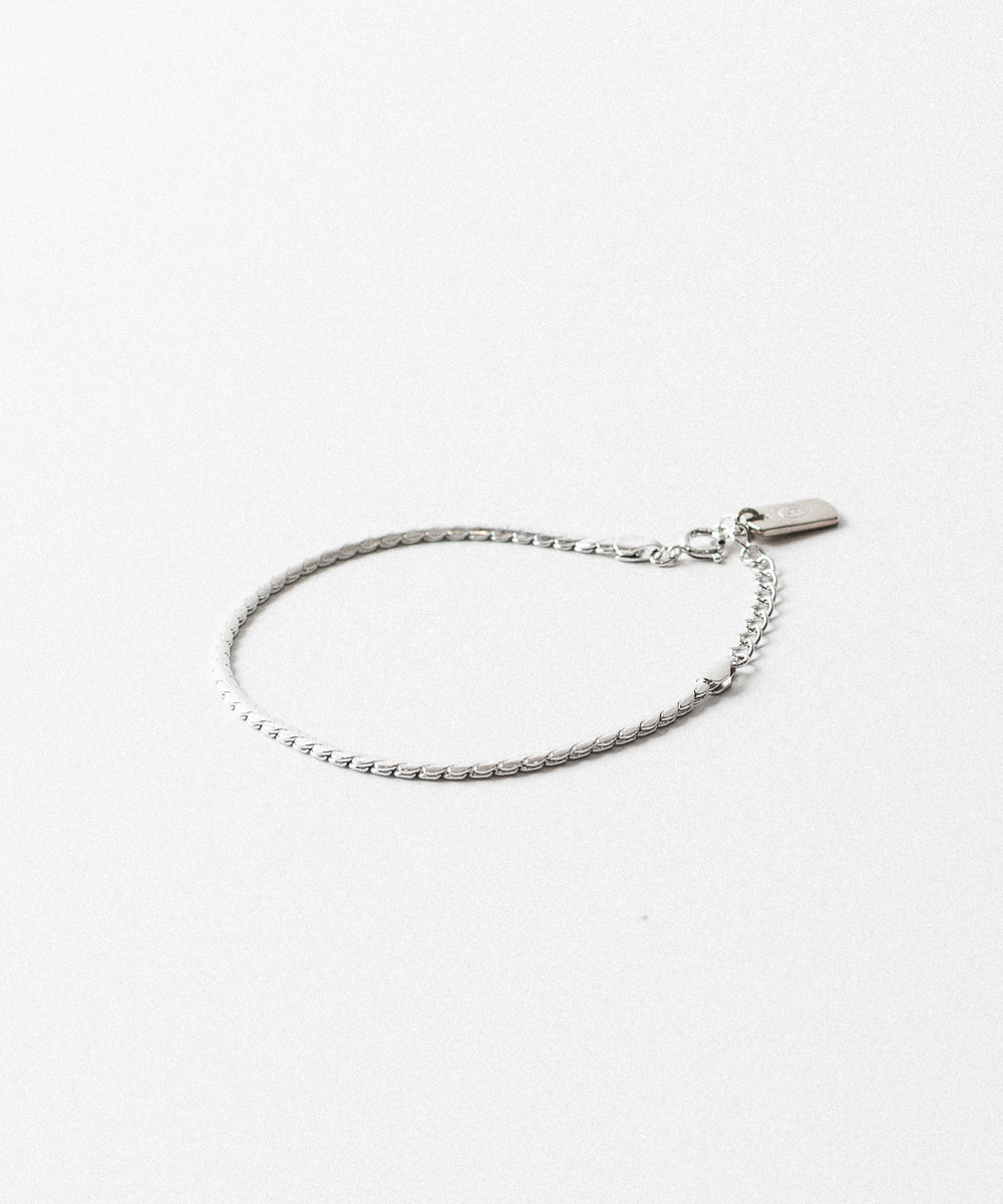 THE OBJECT/ザオブジェクト】NARROW DESIGN SNAKE BRACELET - SILVER