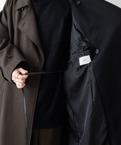stein シュタイン 23aw DOUBLE LAPELED DOUBLE BREASTED COAT - MILITARY KHAKI × BLACK sessionセッション福岡セレクトショップ 公式通販サイト 