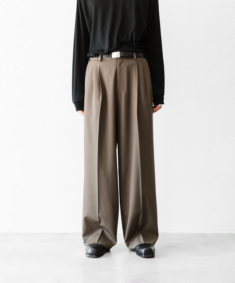 ssstein / シュタイン】EASY LONG WIDE TROUSERS (2/90 WOOL GABARDINE