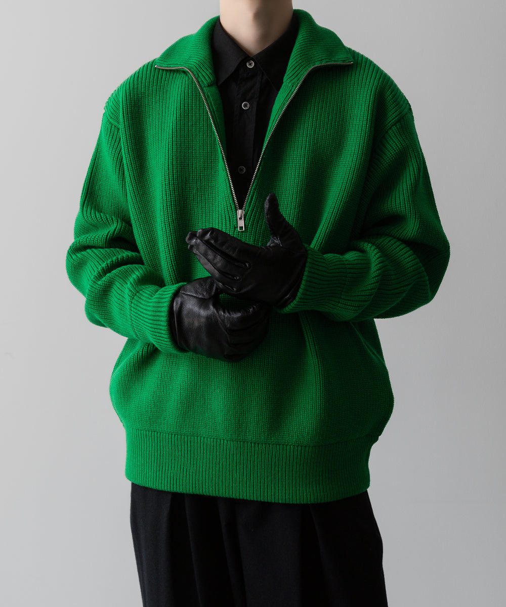 【ssstein / シュタイン】OVERSIZED DRIVERS KNIT HALF ZIP PULLOVER - GREEN | 公式通販サイト  session(セッション)