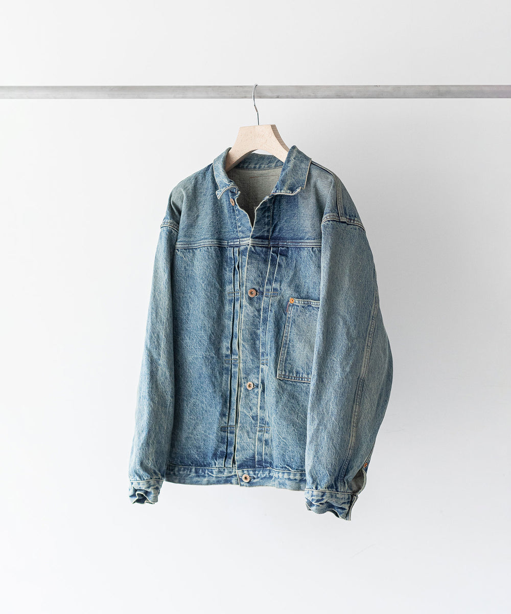 【INTÉRIM/インテリム】HYPER BIG WWII “1ST” KIBATA VINTAGE WASH SHUTTLE DENIM  JACKET - V.NAVY | 公式通販サイト session(セッション)