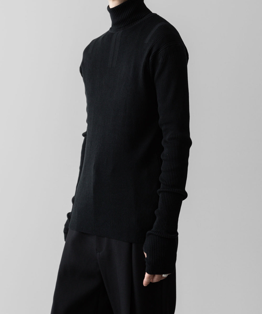 トップス SUBLATIONS TURTLE NECK RIB KNIT .12 TURTLENECK RIB KNIT [BLACK] – SUBLATIONS