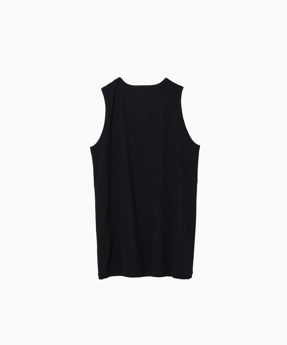 SUBLATIONS / サブレーションズ】LOGO PRINT RIB TANKTOP - BLACK
