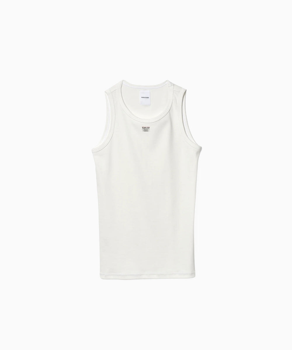 SUBLATIONS / サブレーションズ】LOGO PRINT RIB TANKTOP - WHITE