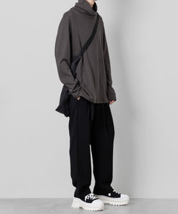 ATTACHMENT(アタッチメント)のHEAVY COTTON DOUBLE FACE WIDE HIGHNECK L/S TEEのD.GRAY