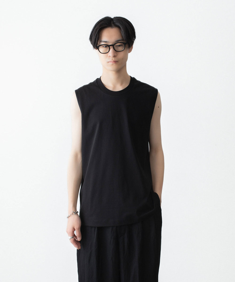 KANEMASA PHIL.】36G HIGH TWIST SLEEVELESS TEE - BLACK | 公式通販