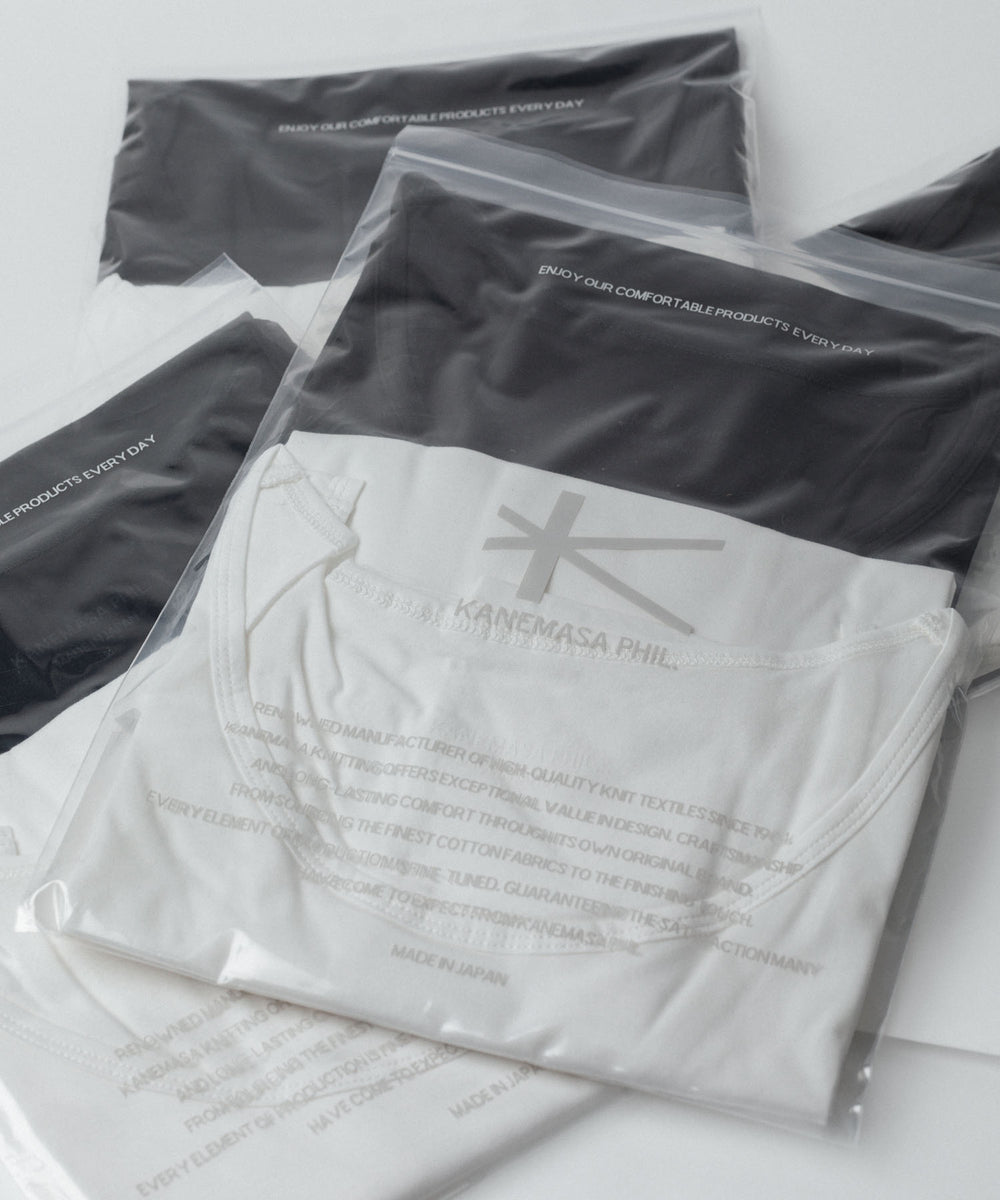 KANEMASA PHIL.】46G COTTON THIN PACK TANK - WHITE × BLACK | 公式
