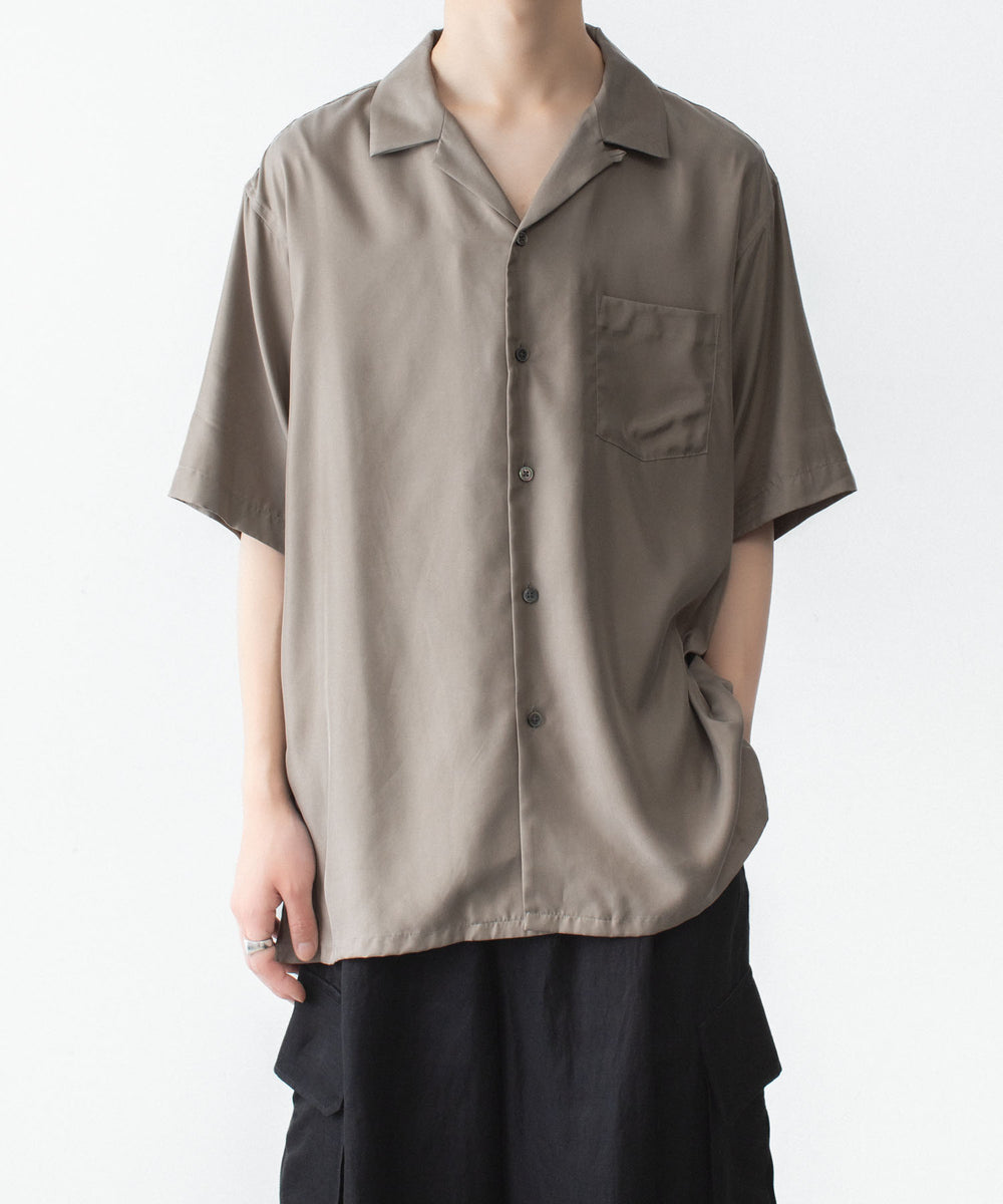 ssstein / シュタイン】CUPRO TWILL OVERSIZED OPEN COLLAR SS SHIRT