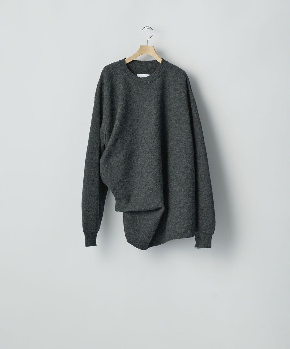 ssstein / シュタイン】EXTRA FINE WOOL KNIT DEFORMED LS - CHARCOAL