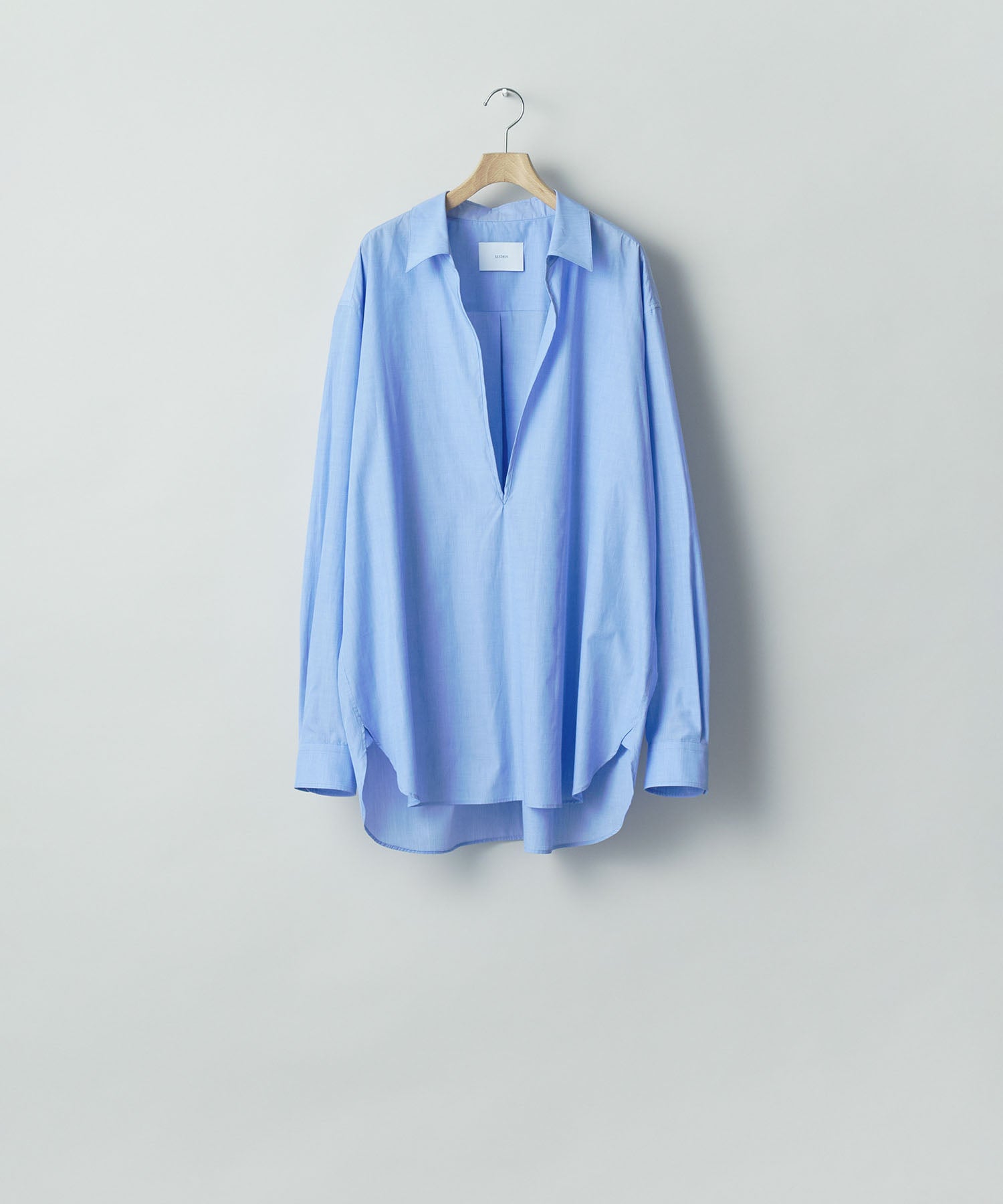 ssstein / シュタイン】SMOOTH COTTON OVERSIZED SKIPPER SHIRT - BLUE