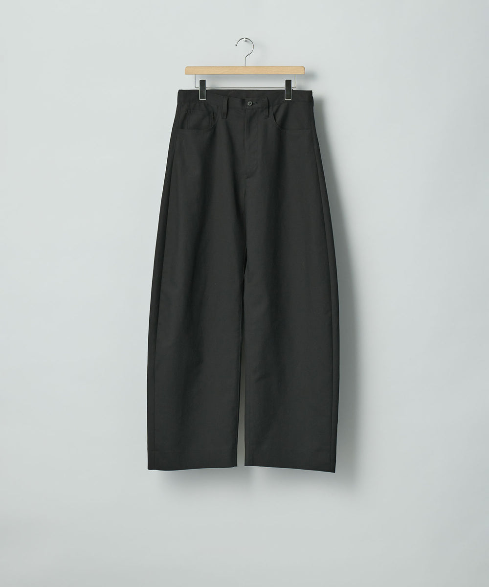 ssstein / シュタイン】DOUBLE WEAVE COTTON ROUND PANTS - BLACK