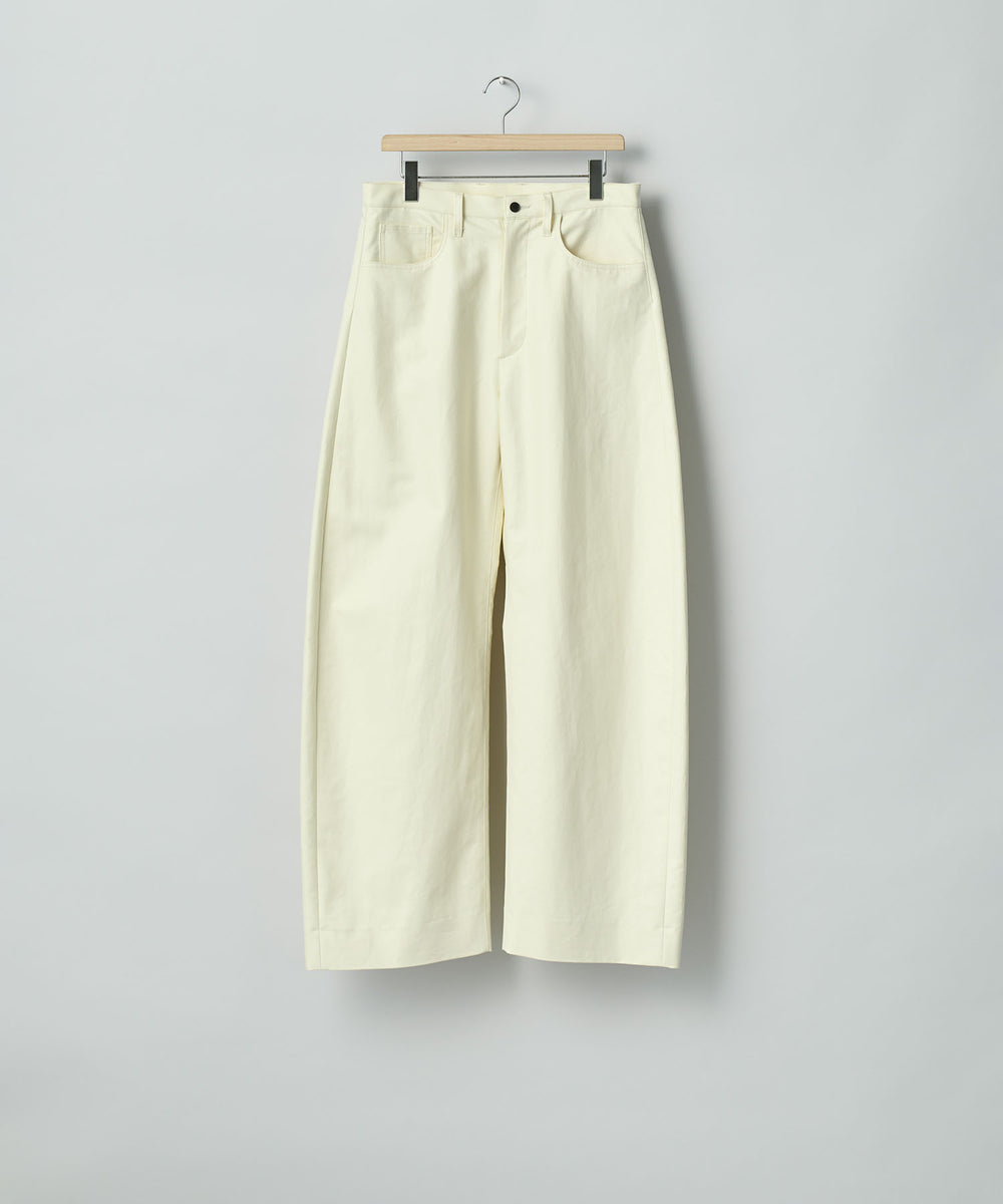 ssstein / シュタイン】DOUBLE WEAVE COTTON ROUND PANTS - CREAM