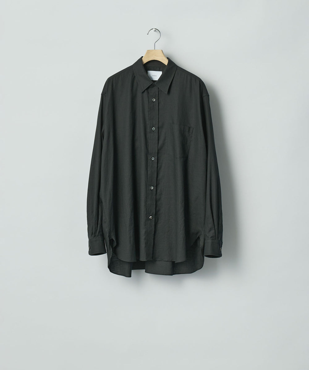 ssstein / シュタイン】COTTON SILK OVERSIZED PLACKET SHIRT - BLACK