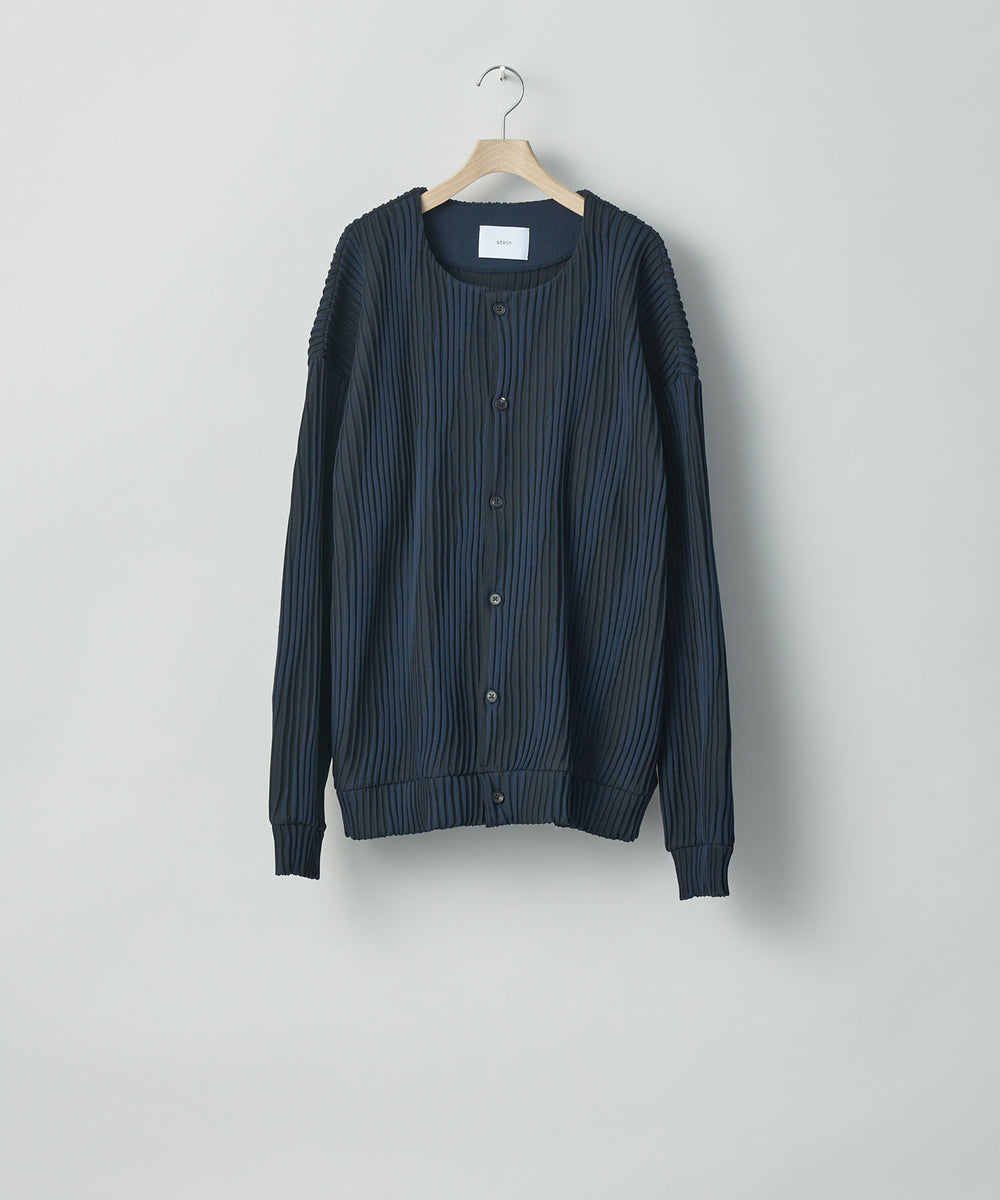 stein / シュタイン】OBLIQUE PATTERNED KNIT CARDIGAN - DARK NAVY