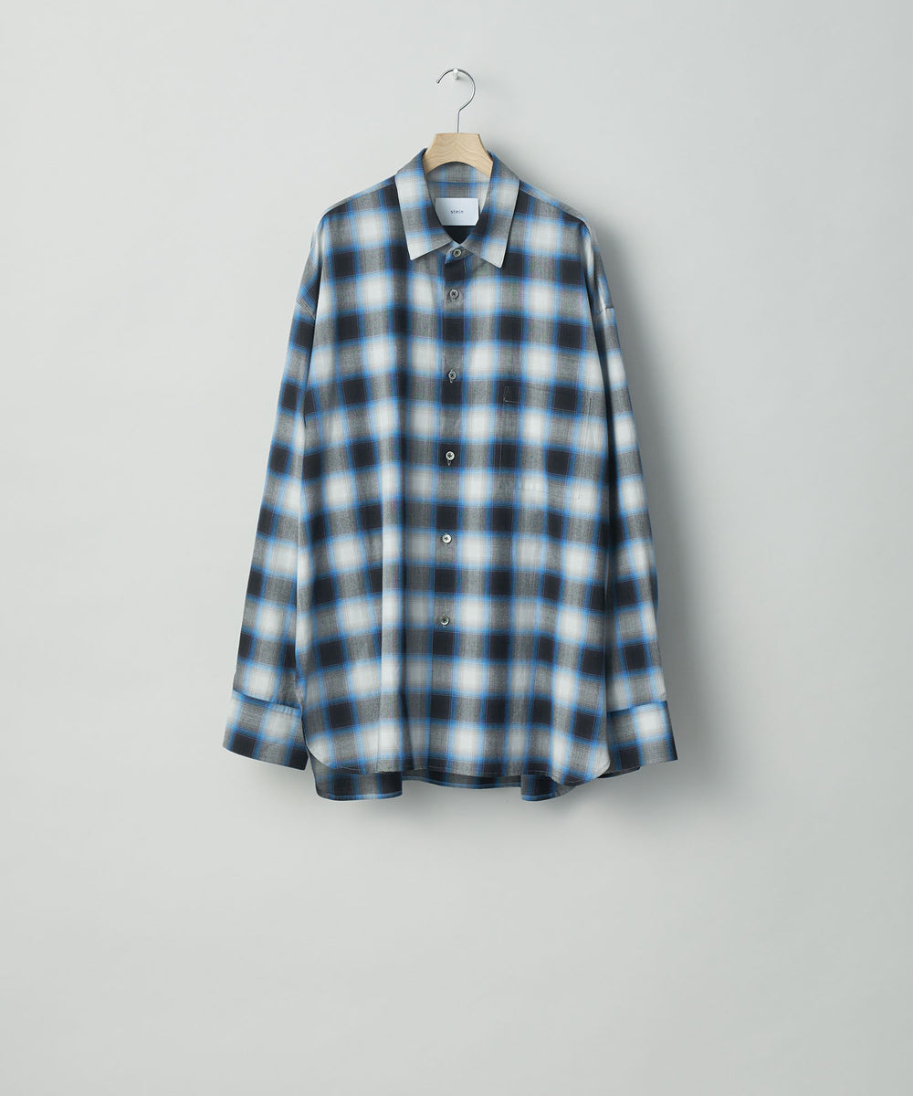 stein / シュタイン】OVERSIZED DOWN PAT SHIRT - BLUE OMBRE | 公式