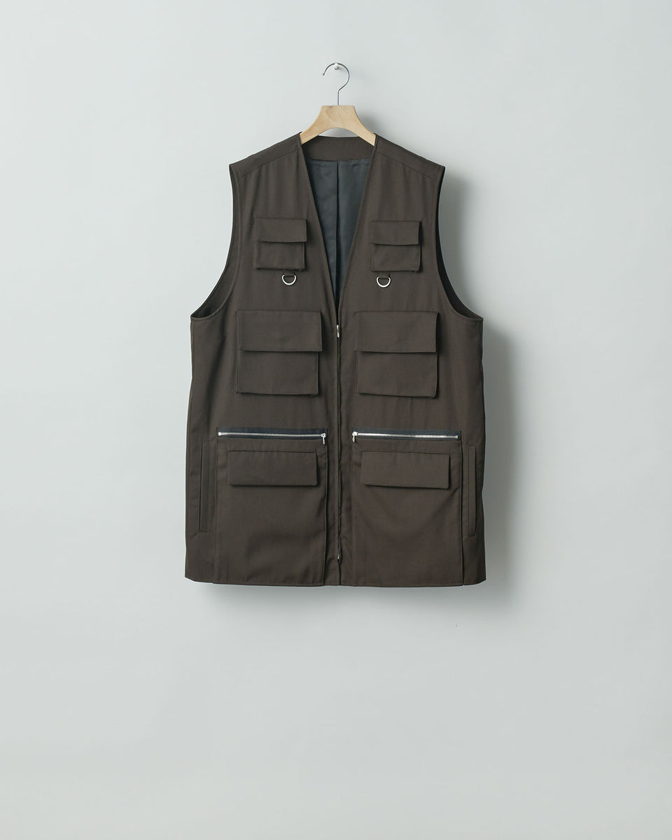 stein / シュタイン】OVERSIZED MULTI POCKET VEST - MILITARY KHAKI