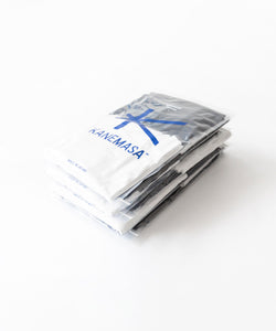 KANEMASA(カネマサ)の23SSコレクションのCOTTON THIN PACK TEE の WHITE×BLACK