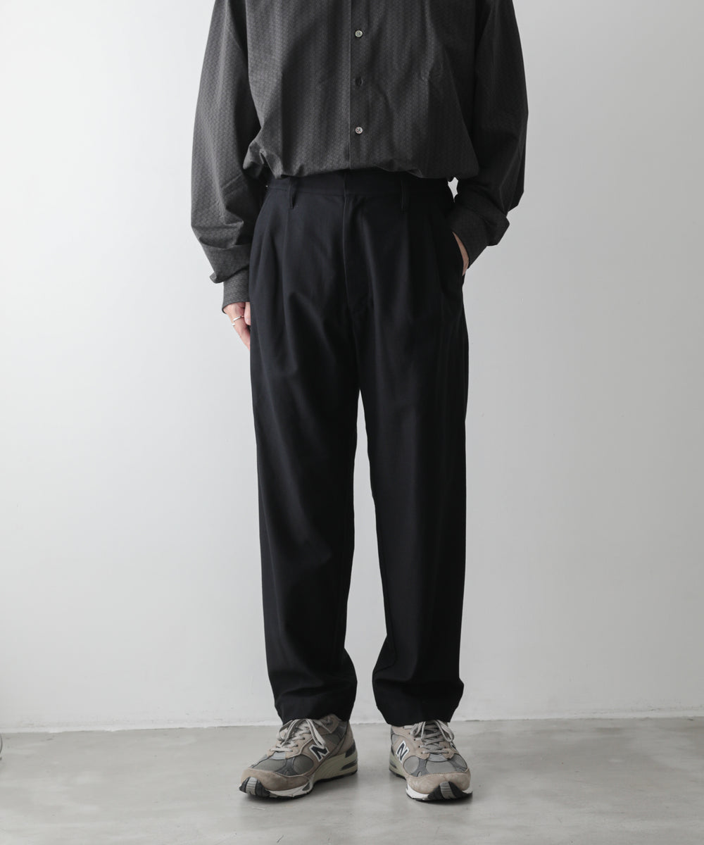 KANEMASA】HIGH GAUGE ECONYL SLACKS - BLACK – session