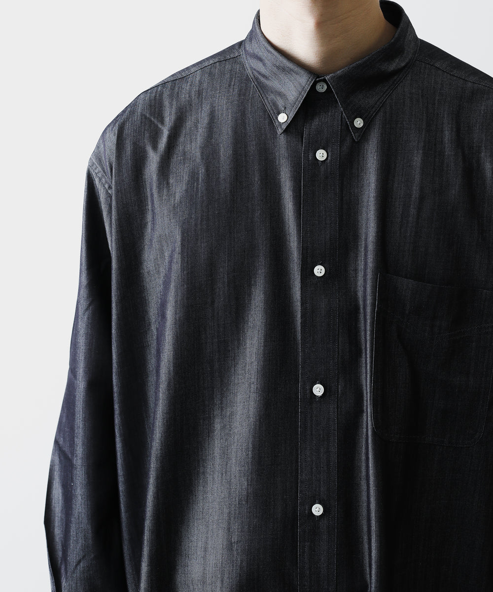 【INTÉRIM】90'S FIT SILK DENIM BUTTON DOWN SHIRT | 公式 