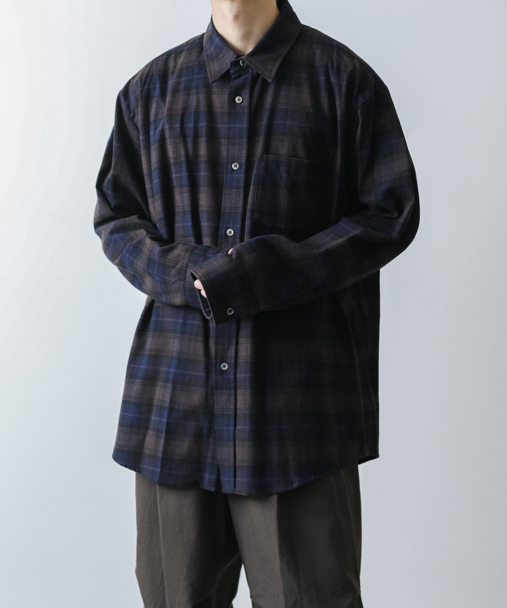 オンラインストア売り 【stein】 Oversized Cotton Flannel Shirt ...